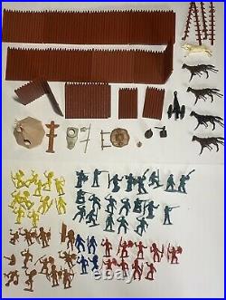 FORT APACHE Play Set LOUIS MARX TOYS in Box Cowboys Indians 81 Pieces