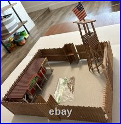 Fort Apache Play Set Marx or Albatros NO BOX Gate, Fencing, Building, Lookout +