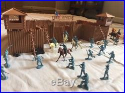 Fort Apache Playset MARX Vintage Cowboys and Indian Collection Toys With Xtra Pc