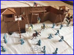 Fort Apache Playset MARX Vintage Cowboys and Indian Collection Toys With Xtra Pc
