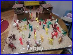 Fort Apache Vintage Marx Playset 1950s Cowboys Indians Cabin FORT some Tim Mee