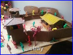 Fort Apache Vintage Marx Playset 1950s Cowboys Indians Cabin FORT some Tim Mee