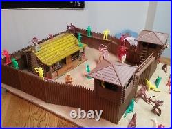 Fort Apache Vintage Marx Playset 1950s Cowboys Indians Cabin FORT some Tim Mee