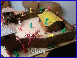 Fort Apache Vintage Marx Playset 1950s Cowboys Indians Cabin FORT some Tim Mee