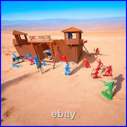 Fort Apache Wild West Vintage playset Cowboys & Indians Marx with extras
