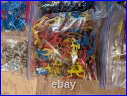 GIANT Lot Vintage Marx Misc Army Men Cowboys Indians Space Plastic Figures