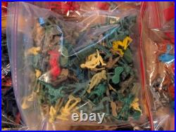 GIANT Lot Vintage Marx Misc Army Men Cowboys Indians Space Plastic Figures