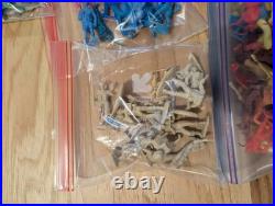 GIANT Lot Vintage Marx Misc Army Men Cowboys Indians Space Plastic Figures