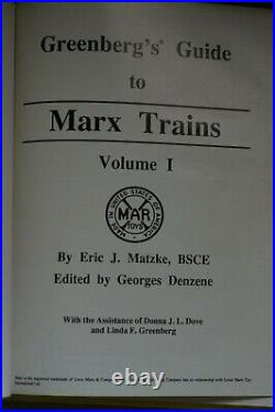 GREENBERG'S GUIDE TO MARX TRAINS VOL. I and II SIGHTLY USED