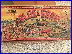 Giant Blue and Gray Battle Set by Marx in original box most pieces
