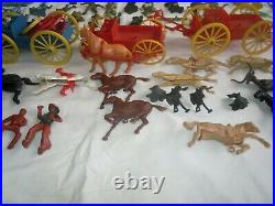 HUGE Lot 250+pc Vtg Marx MIXED Playset Figures/Accessories Battleground/Roy Roge