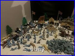 HUGE Vintage 1950s Marx Civil War Battle Of The Blue & Gray Playset Lot