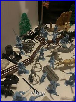 HUGE Vintage 1950s Marx Civil War Battle Of The Blue & Gray Playset Lot