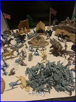 HUGE Vintage 1950s Marx Civil War Battle Of The Blue & Gray Playset Lot