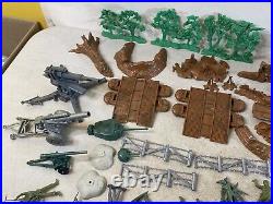 HUGE playset Vintage Toy Army men Miniature Soldiers marx mpc ww2 Lot 3E71