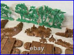 HUGE playset Vintage Toy Army men Miniature Soldiers marx mpc ww2 Lot 3E71