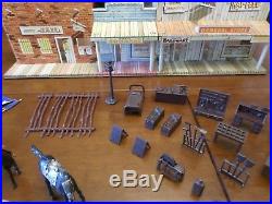 Huge Lot Marx Granite Silver City Western Town Play Set Cowboy Indian Tin Ranch