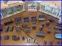 Huge Lot Marx Granite Silver City Western Town Play Set Cowboy Indian Tin Ranch