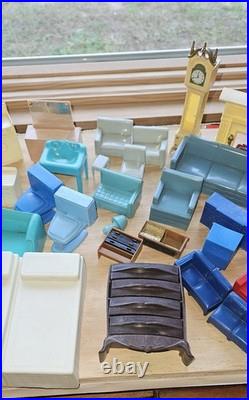 Huge Lot Vintage Dollhouse Toy Furniture Marx Mcx Superior Hong Kong