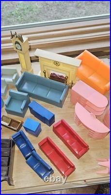 Huge Lot Vintage Dollhouse Toy Furniture Marx Mcx Superior Hong Kong