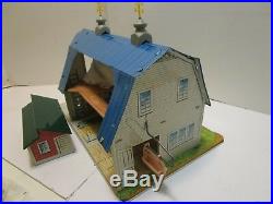 Huge Vintage Marx Blue Roof Barn Farm Play Set