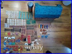 Huge Vintage Mixed Ohio Art Tin Litho Farm Playset Lot Marx Aand Bonus Mpc Figs