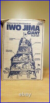 IWO JIMA GIANT PLAY SET BY MARX w BOX INSTRUCTIONS Missing parts & extra Parts