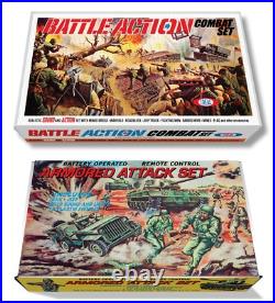 Ideal Battle Action Combat Set OR Marx Armored Attack Play Set Box