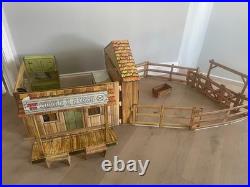 Johnny West Marx Circle X Ranch Playset Western Cowboy Vintage NEAR COMPLETE