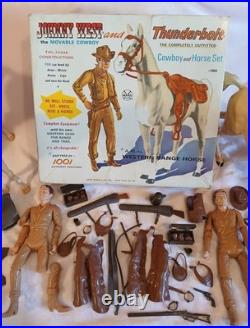 Johnny West & Thunderbolt Cowboy & Horse Play Sets #2065 Vintage Louis Marx & Co