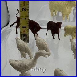 Large Lot Of 47 VINTAGE MARX 1950s FARM PLAYSET ANIMALS & Figures
