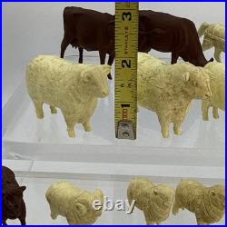 Large Lot Of 47 VINTAGE MARX 1950s FARM PLAYSET ANIMALS & Figures