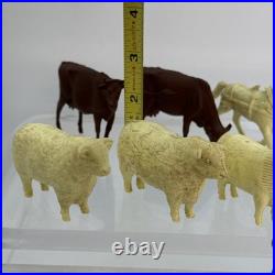 Large Lot Of 47 VINTAGE MARX 1950s FARM PLAYSET ANIMALS & Figures