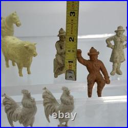 Large Lot Of 47 VINTAGE MARX 1950s FARM PLAYSET ANIMALS & Figures