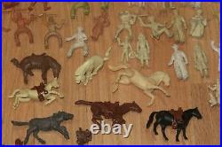 Large Lot of Marx & Others Playset Figures & Accessories Over 100 Pieces 1950s