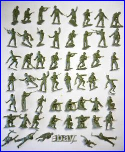 Large Lot of Vintage Marx Army Battleground Play Set Plastic 54mm Soldiers 54pc