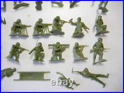 Large Lot of Vintage Marx Army Battleground Play Set Plastic 54mm Soldiers 54pc