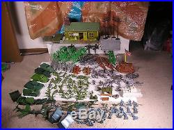 Large Vintage Marx Playset War Over 150 Pieces German Soliders, Play Mat ++++