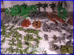 Large Vintage Marx Playset War Over 150 Pieces German Soliders, Play Mat ++++