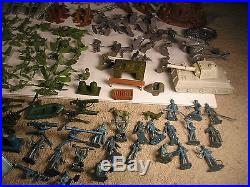 Large Vintage Marx Playset War Over 150 Pieces German Soliders, Play Mat ++++