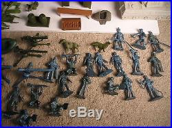 Large Vintage Marx Playset War Over 150 Pieces German Soliders, Play Mat ++++