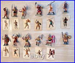 Late 1950s Early 1960s Marx Warriors of the World Roman Viking Lot 12 w Cards