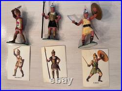 Late 1950s Early 1960s Marx Warriors of the World Roman Viking Lot 12 w Cards