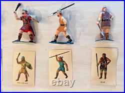 Late 1950s Early 1960s Marx Warriors of the World Roman Viking Lot 12 w Cards