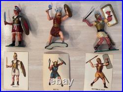 Late 1950s Early 1960s Marx Warriors of the World Roman Viking Lot 12 w Cards