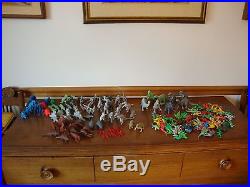 Lot 148 Vintage Marx & MPC Dinosaurs Cavemen Silver Green Grey Brown Red Blue