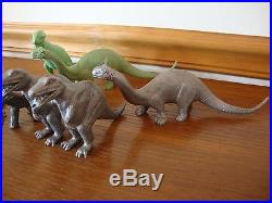 Lot 148 Vintage Marx & MPC Dinosaurs Cavemen Silver Green Grey Brown Red Blue