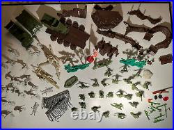 Lot MARX German & American Plastic SOLDIERS, BATTLEGROUND, TANK, JEEP, MILITARY