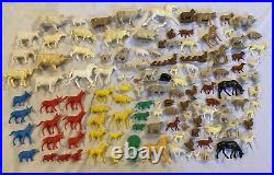 Lot Of Vintage Metal Farm Toy Buildings & Plastic Animals Marx Chicken Coop