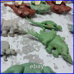 Lot of 10 Vintage 1950's Marx Plastic Dinosaurs Green Gray Brown Yellow Caveman
